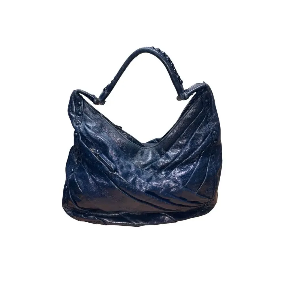 7 Seven for All Mankind Blue Patent Leather Hobo Shoulder Bag